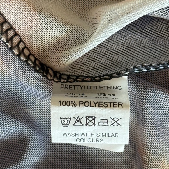 Pretty Little Thing Orange Tie Dye Ruched Maxi Beach Dress Size 12 - Picture 8 of 8